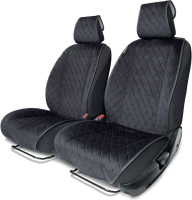 Комплект накидок на автомобильные сиденья Autoprofi ALC-0410 BK/BK - 