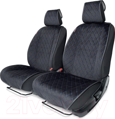 Комплект накидок на автомобильные сиденья Autoprofi ALC-0410 BK/BL