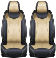 Комплект чехлов для сидений PSV Admiral 2D / 134954 (2шт, черный/бежевый) - 