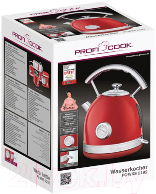 Электрочайник Profi Cook PC-WKS 1192 (красный)