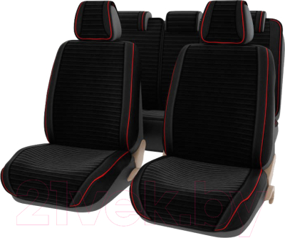 Комплект чехлов для сидений PSV Bliss Premium / 134897 (черный/красный)