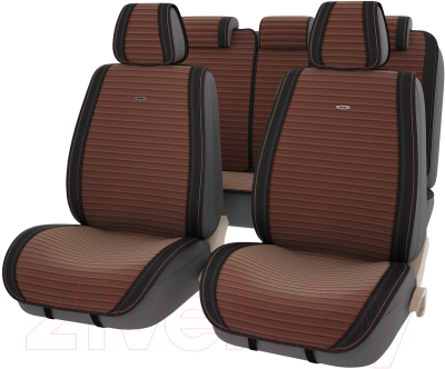 Комплект накидок на автомобильные сиденья PSV Bliss / 132445 (черный/коричневый)