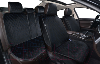 Комплект накидок на автомобильные сиденья PSV GTL Premium Effect 2D / 135861 (синяя отстрочка/черный)