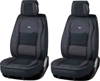 Комплект чехлов для сидений PSV Lint 3D / 135685 (красная отстрочка/черный) - 