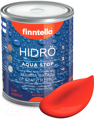 Краска Finntella Hidro Puna Aurinko / F-14-1-1-FL125 (900мл, закатный красный)