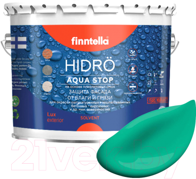 Краска Finntella Hidro Smaragdi / F-14-1-3-FL132 (2.7л, изумрудный)