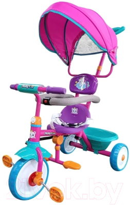 Трехколесный велосипед с ручкой Moby Kids Принцесса / 649243 (розовый)