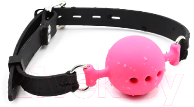 Кляп-шар Kissexpo 221301096 (черный/розовый)