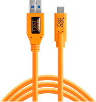 Кабель Tether Tools TetherPro USB-C to USB-C Right Angle / CUC3215-ORG (4.6м, оранжевый) - 