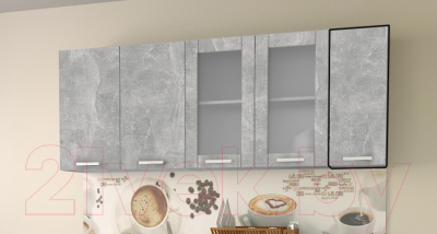 Шкаф навесной для кухни Интерлиния Компо ВШ30-720-1дв (бетон)