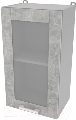 Шкаф навесной для кухни Интерлиния Компо ВШ40ст-720-1дв (бетон)