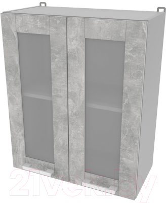 Шкаф навесной для кухни Интерлиния Компо ВШ60ст-720-2дв (бетон)