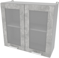 Шкаф навесной для кухни Интерлиния Компо ВШ80ст-720-2дв (бетон) - 