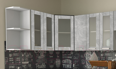 Шкаф навесной для кухни Интерлиния Компо ВШУст-720 (бетон)