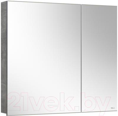Шкаф с зеркалом для ванной Belux Стокгольм ВШ 80 (31, бетон чикаго светло-серый)