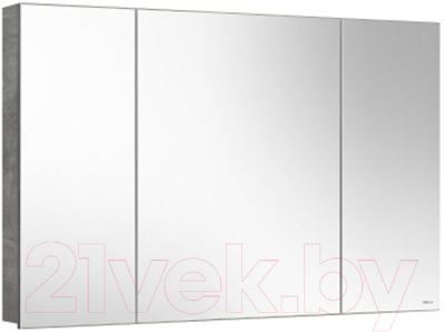 Шкаф с зеркалом для ванной Belux Стокгольм ВШ 110 (31, бетон чикаго светло-серый)