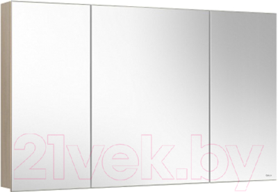Шкаф с зеркалом для ванной Belux Стокгольм ВШ 110 (183, акация лэйкленд светлый)