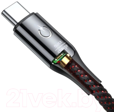 Кабель Baseus C-shaped Light Intelligent Power-off USB For Type-C 3A /CATCD-01 (1м, черный)