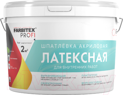 Шпатлевка готовая Farbitex Profi Акриловая латексная (3кг)