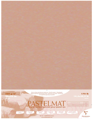 Бумага для рисования Clairefontaine PastelMat / 96012C (сиена)