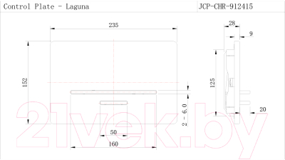 Кнопка для инсталляции Jaquar Laguna JCP-CHR-912415
