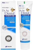 Зубная паста Hanil Dr. Ag Dental Toothpaste С серебром, мятой и бамбуковой солью (200мл) - 