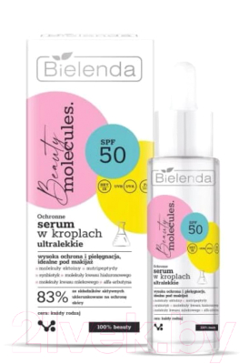 Сыворотка для лица Bielenda Beauty Molecules Защитная ультралегкая в каплях SPF50 (30мл)