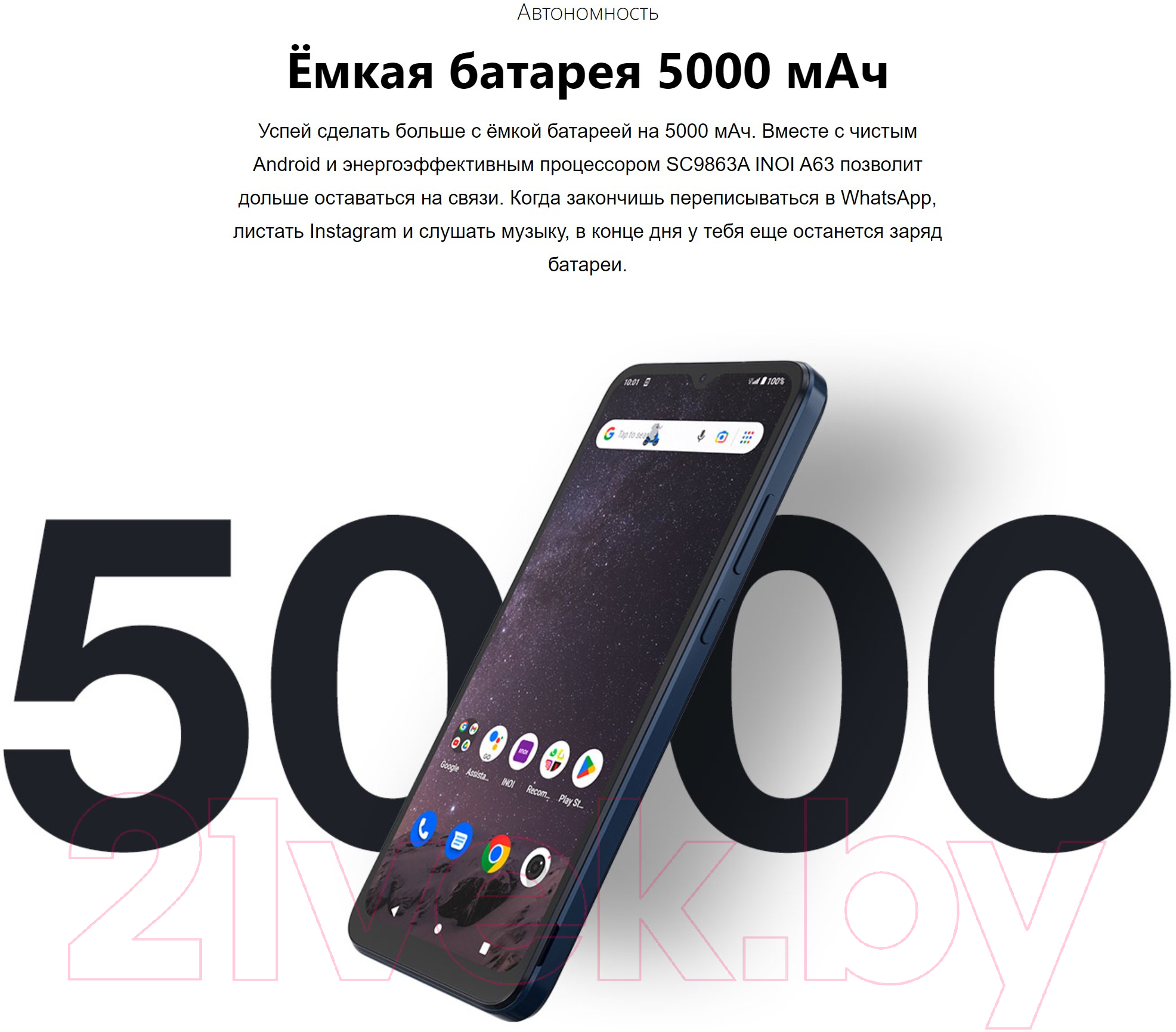 Inoi A63 2GB/32GB (морской) Смартфон 2 SIM-карты купить в Минске, Гомеле,  Витебске, Могилеве, Бресте, Гродно