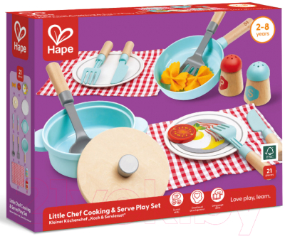 Набор игрушечной посуды Hape Маленький повар / E3208_HP