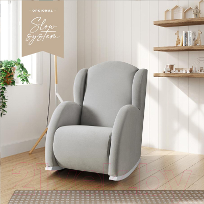 Кресло-качалка Micuna Wing Flor Relax (White/Grey/искусственная кожа)