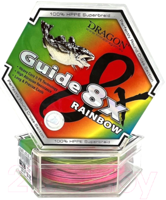 Леска плетеная Dragon Guide 8x Rainbow 0.18мм 250м / 42-10-918