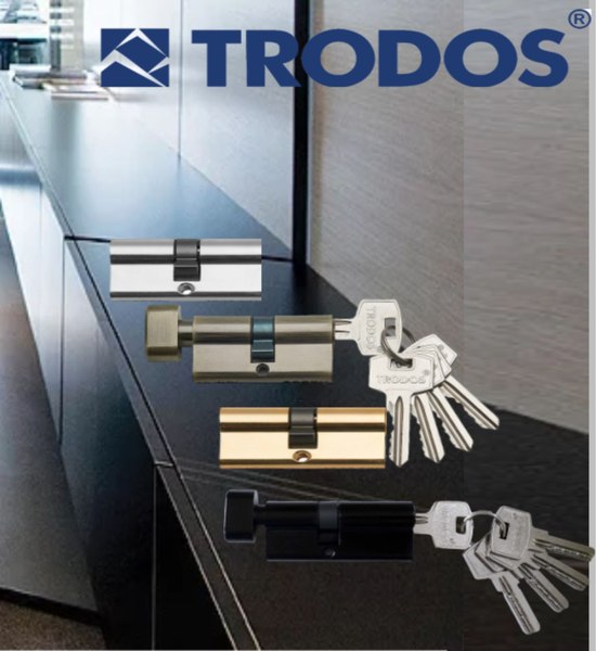 Цилиндровый механизм замка Trodos ЦМ 80 40/40 (блистер, латунь, хром)