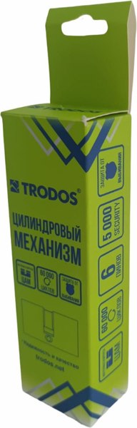 Цилиндровый механизм замка Trodos ЦМ 80 40/40 (блистер, латунь, хром)