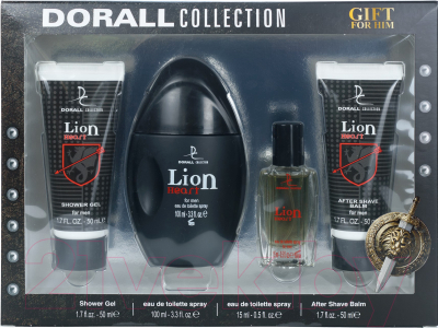 Парфюмерный набор Dorall Collection Lion Heart Парфюм 100мл+10мл+Лосьон 50мл+Гель для душа 50мл