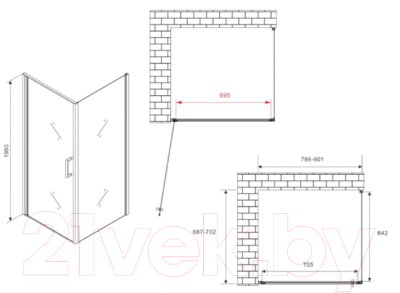 Душевой уголок Abber Sonnenstrand AG04080B-S70B