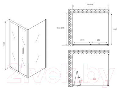 Душевой уголок Abber Sonnenstrand AG07090B-S90B