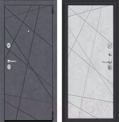 Входная дверь el'Porta Porta R-3 15/15 Graphite Art/Snow Art/Лунный камень (88x205, правая)