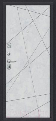 Входная дверь el'Porta Porta R-3 15/15 Graphite Art/Snow Art/Лунный камень (98x205, левая)
