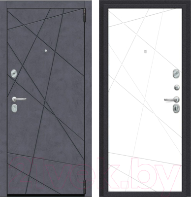 Входная дверь el'Porta Porta R-3 15/15 Graphite Art/Super White/Лунный камень (88x205, правая)