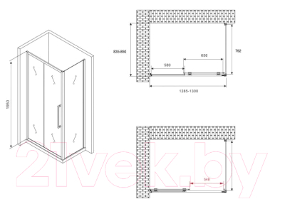 Купить Душевой уголок Abber Schwarzer Diamant AG30130H-S85 в Борисове
