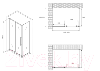 Купить Душевой уголок Abber Schwarzer Diamant AG30130MH-S70M в Борисове