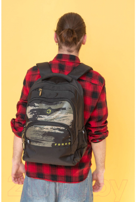 Школьный рюкзак Grizzly RU-230-7f (черный/хаки)