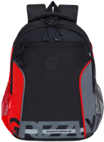 Школьный рюкзак Grizzly RB-259-1m (черный/красный/серый) - 