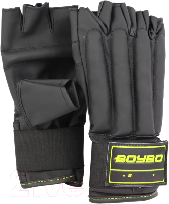 Перчатки для единоборств BoyBo Шингарты B-Series (L, черно-зеленый)