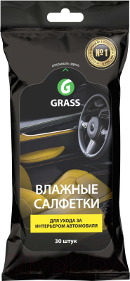 Влажные салфетки для автомобиля Grass Для ухода за интерьером автомобиля IT-0311 (30шт)