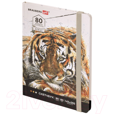 Скетчбук Brauberg Art Debut Тигр / 114580 (80л)