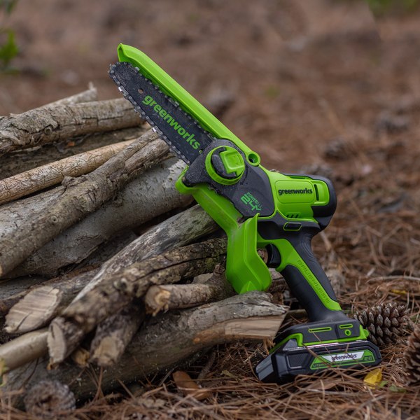 Пила цепная аккумуляторная Greenworks GD24CSMNX бесщеточная 24V 15см / 2008707 (без АКБ и ЗУ)