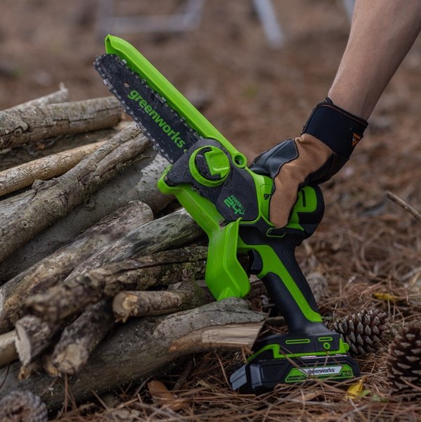 Пила цепная аккумуляторная Greenworks GD24CSMNX бесщеточная 24V 15см / 2008707 (без АКБ и ЗУ)
