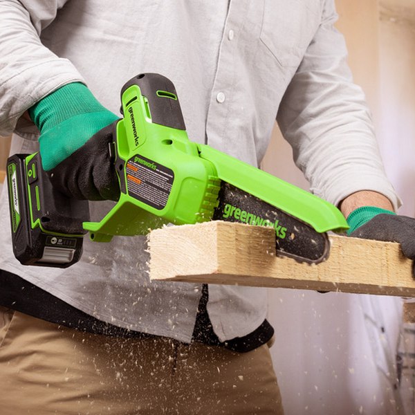 Пила цепная аккумуляторная Greenworks GD24CSMNX бесщеточная 24V 15см / 2008707 (без АКБ и ЗУ)