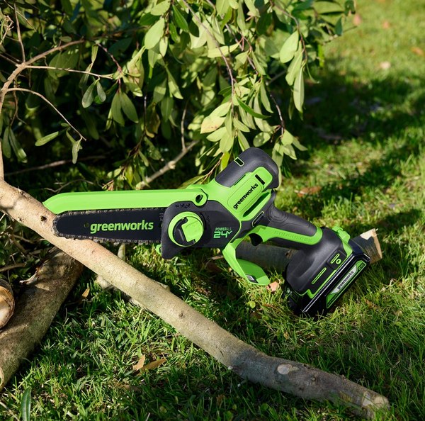 Пила цепная аккумуляторная Greenworks GD24CSMNX бесщеточная 24V 15см / 2008707 (без АКБ и ЗУ)